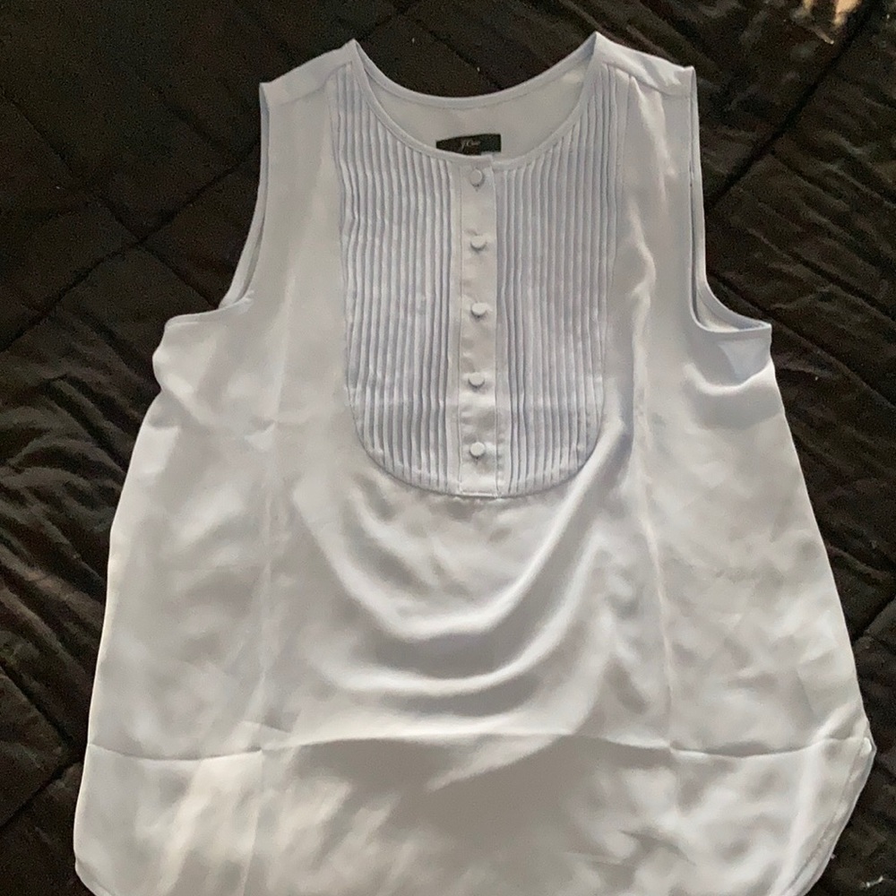 J crew blouse sleeveless light blue size m